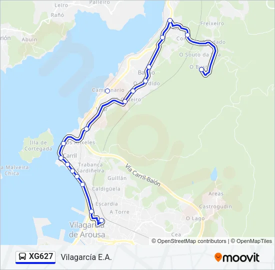 XG627 Bus Line Map