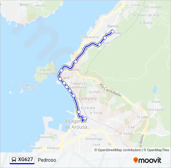 XG627 Bus Line Map