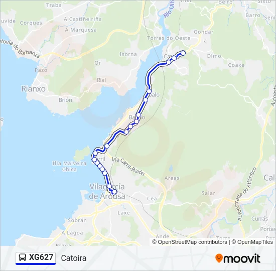 XG627 Bus Line Map