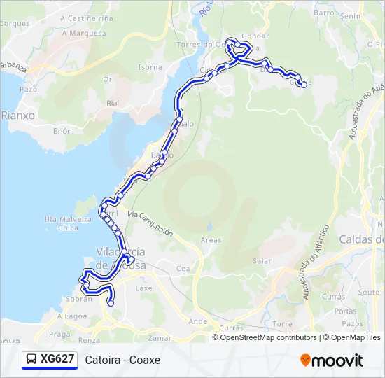 XG627 Bus Line Map