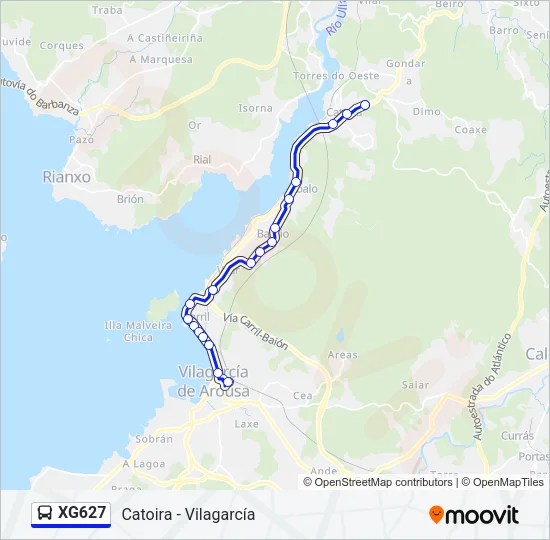 XG627 Bus Line Map