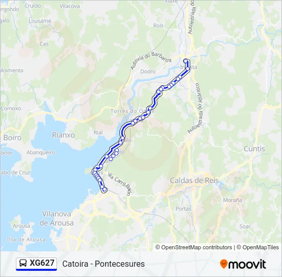 XG627 Bus Line Map