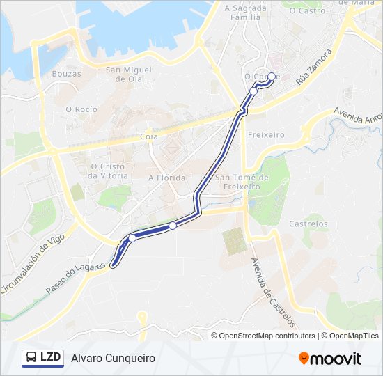 Mapa de LZD de autobús