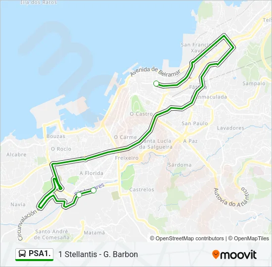 PSA1. Bus Line Map