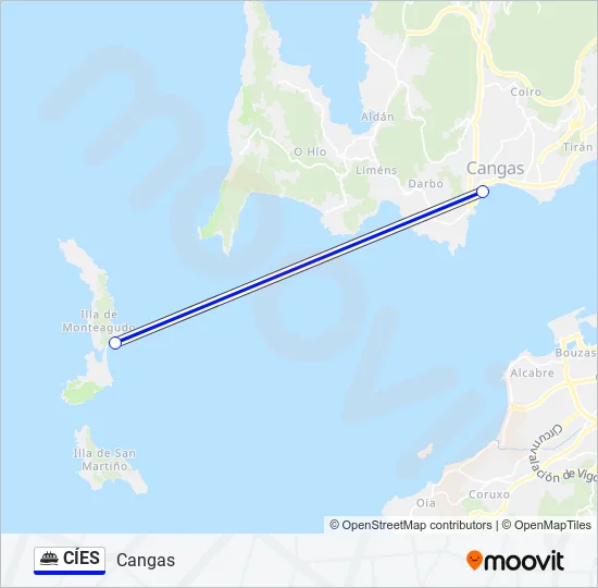 CÍES Ferry Line Map