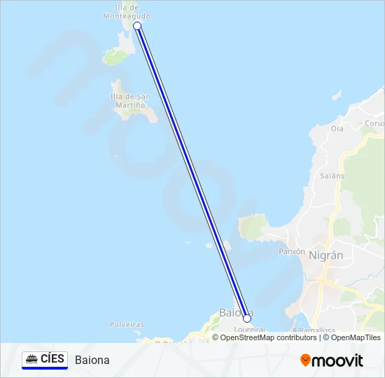 CÍES Ferry Line Map