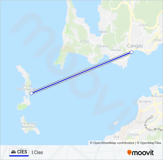 CÍES Ferry Line Map