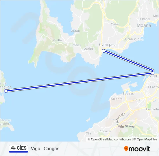 CÍES Ferry Line Map