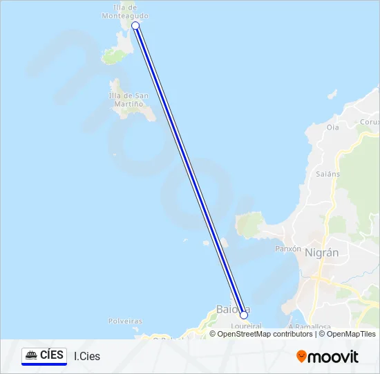 CÍES Ferry Line Map