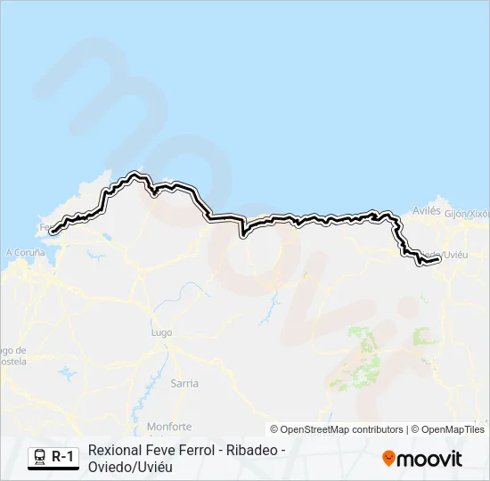 R-1 Train Line Map