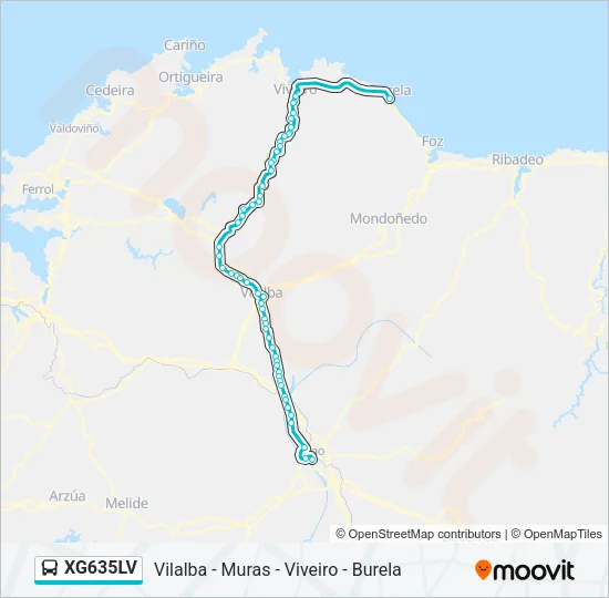 XG635LV Bus Line Map