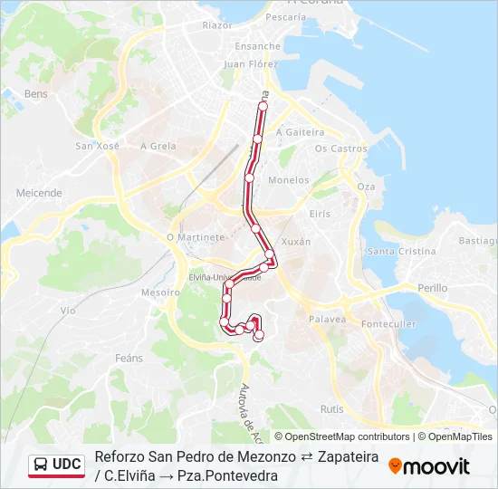 UDC Bus Line Map