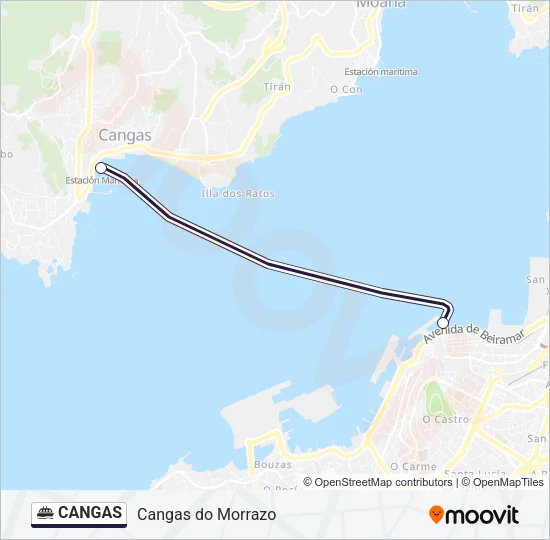 CANGAS Ferry Line Map