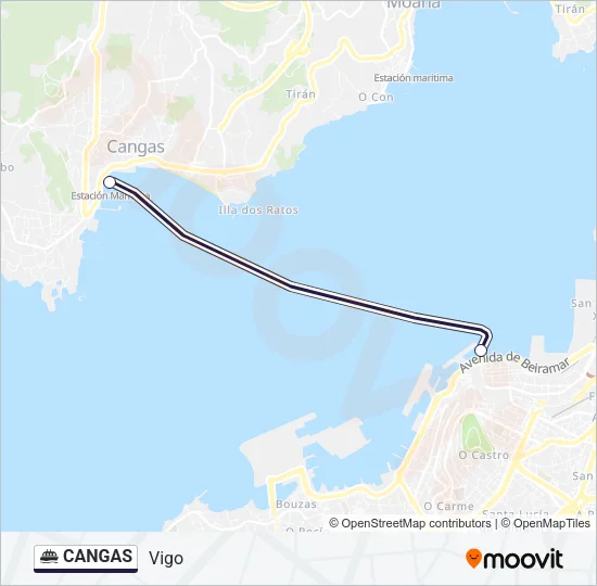 CANGAS Ferry Line Map