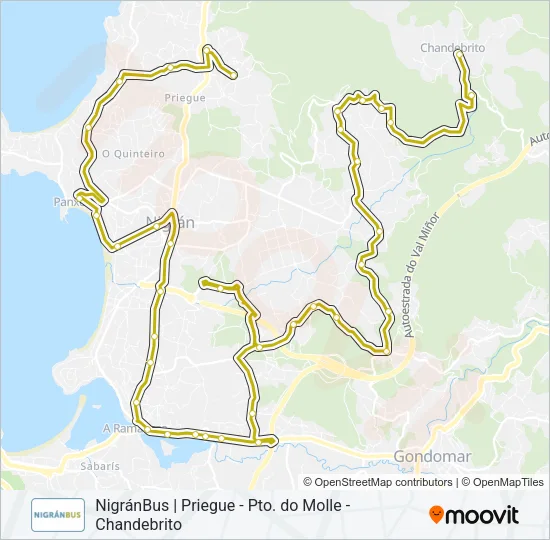 NIGRÁNBUS Bus Line Map