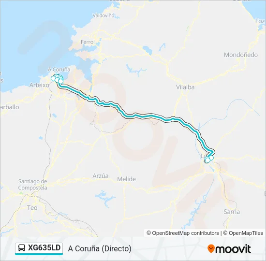 XG635LD Bus Line Map