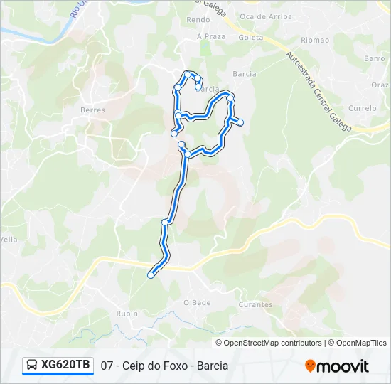 XG620TB Bus Line Map
