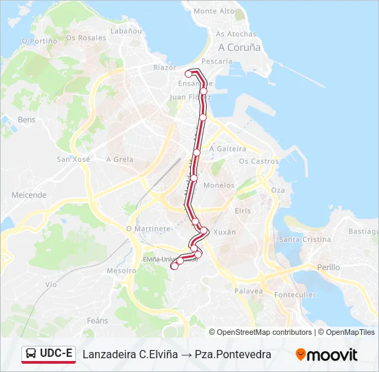 UDC-E Bus Line Map