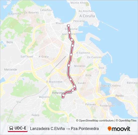 UDC-E Bus Line Map