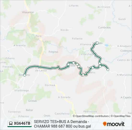 XG646TB Bus Line Map