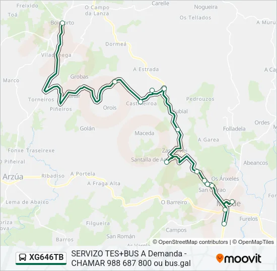 XG646TB Bus Line Map