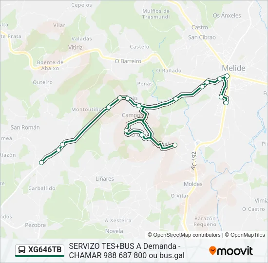 XG646TB Bus Line Map