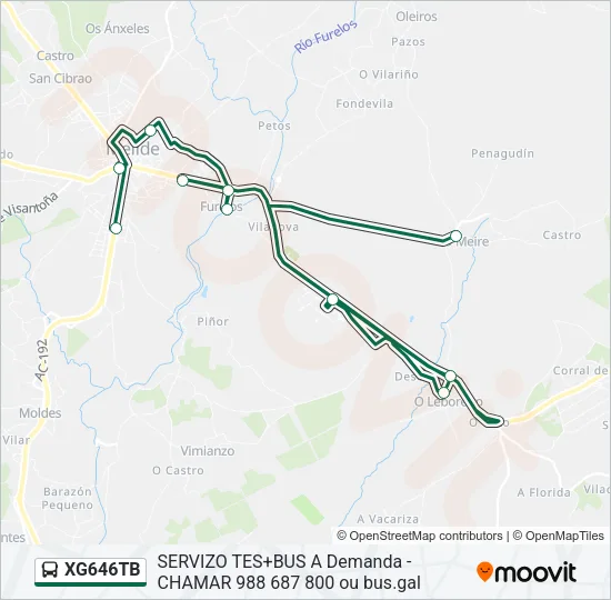 XG646TB Bus Line Map