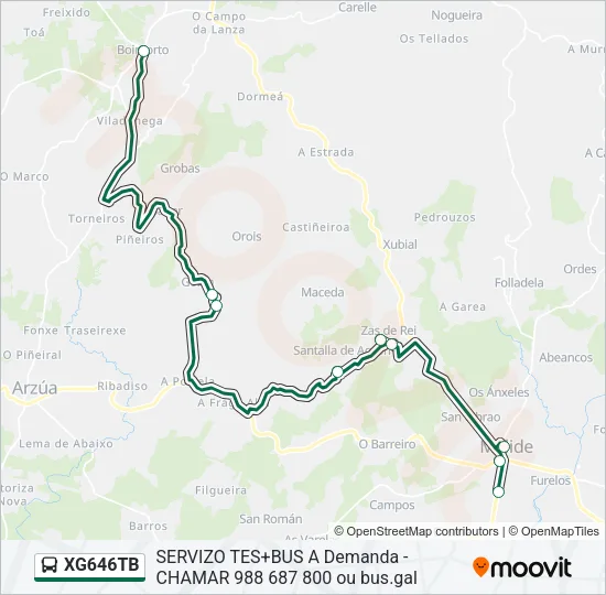 XG646TB Bus Line Map