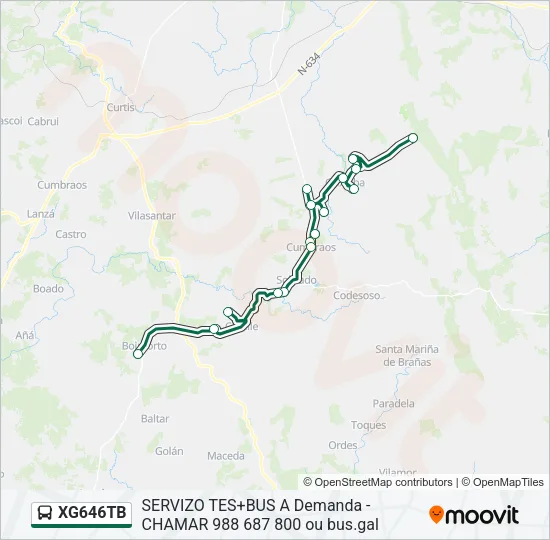 XG646TB Bus Line Map