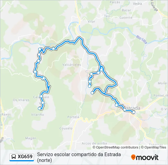 XG659 Bus Line Map