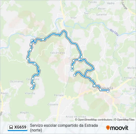 XG659 Bus Line Map