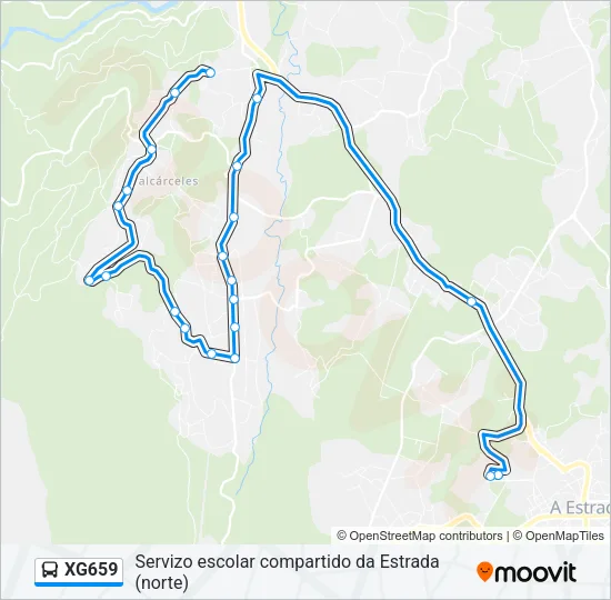 XG659 bus Mapa de línia