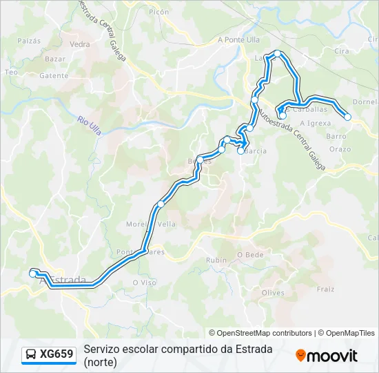 XG659 Bus Line Map