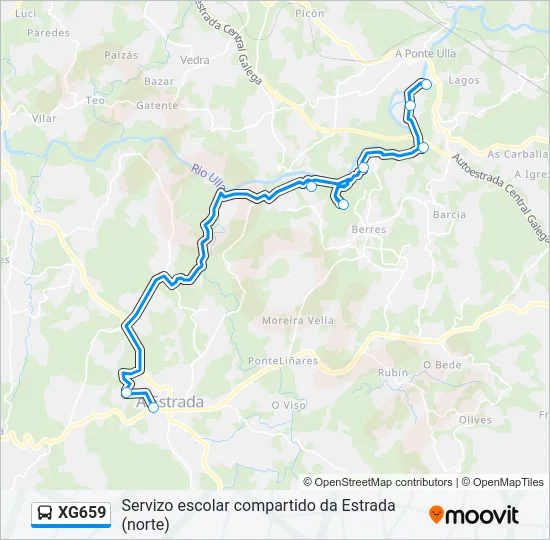 XG659 Bus Line Map