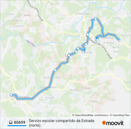 XG659 Bus Line Map
