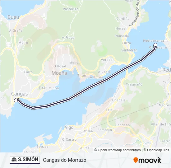 S.SIMÓN Ferry Line Map
