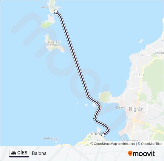 CÍES Ferry Line Map