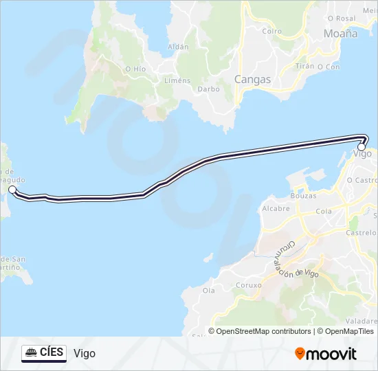 CÍES Ferry Line Map