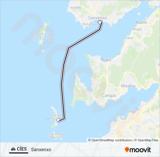 CÍES Ferry Line Map