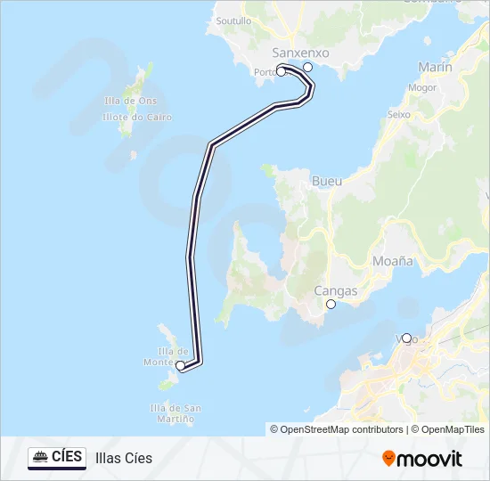 CÍES Ferry Line Map