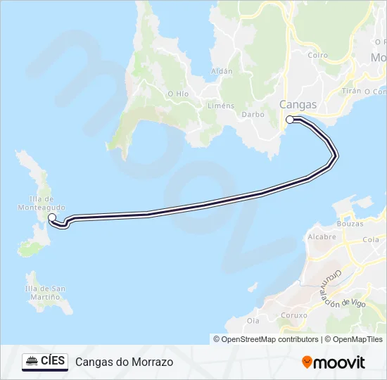 CÍES Ferry Line Map