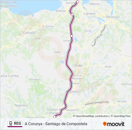REG Train Line Map