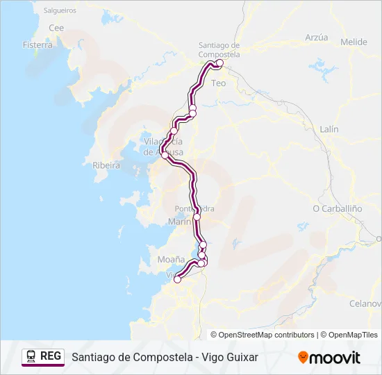 REG Train Line Map