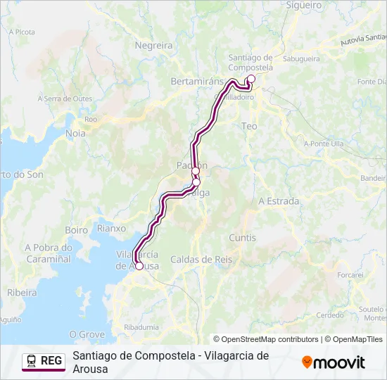 REG Train Line Map