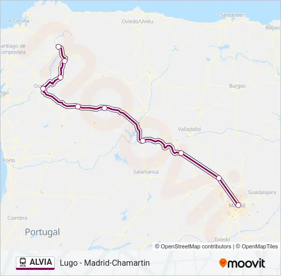 ALVIA Train Line Map