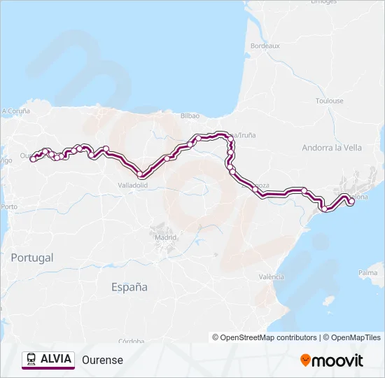 ALVIA Train Line Map