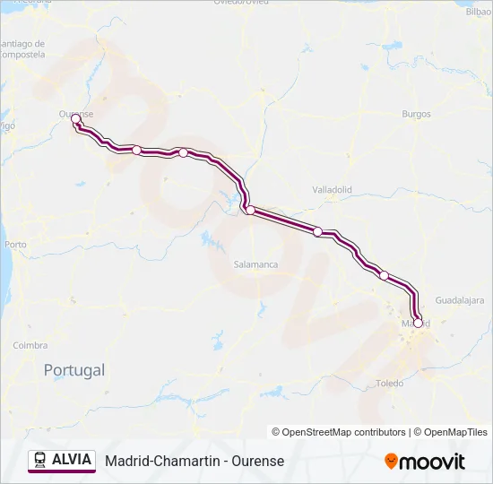 ALVIA Train Line Map