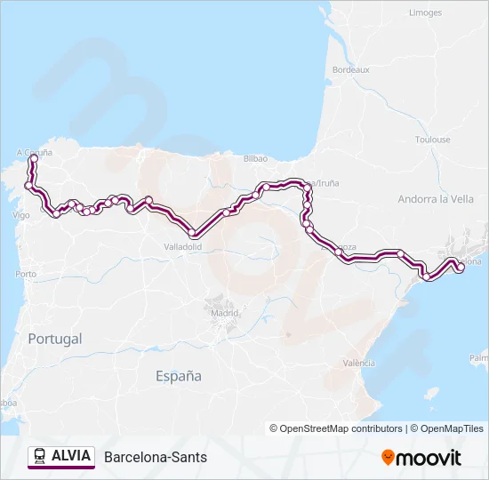 ALVIA Train Line Map