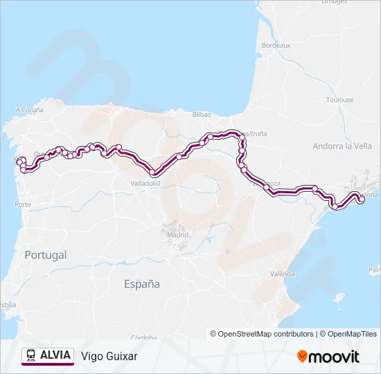 ALVIA Train Line Map