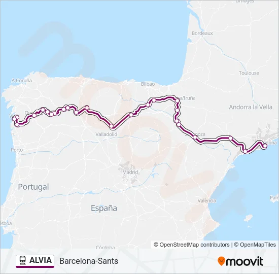 ALVIA Train Line Map
